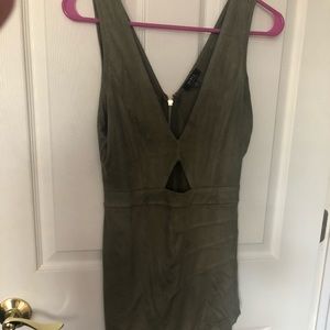 Green suede dress